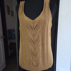 Elegant Tan Knit Tank Top